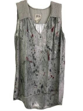 Go by GO SILK - V Neck Silk Blouse Tank Top